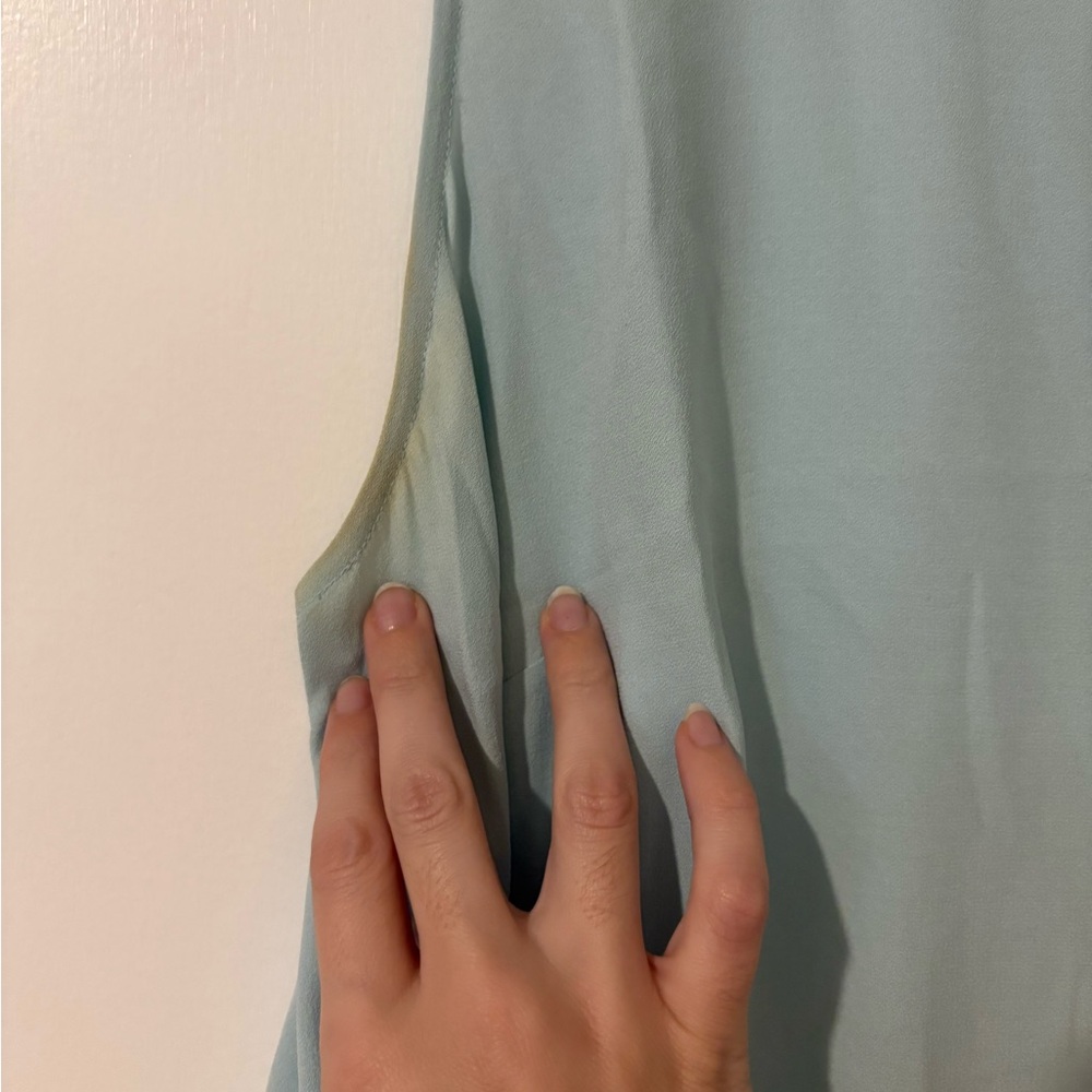 Elegant Sleeveless Mint Hi-Lo Mint Blue Tunic - Picture 3 of 8